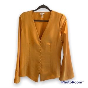 NWOT Joie yellow/gold long sleeve blouse